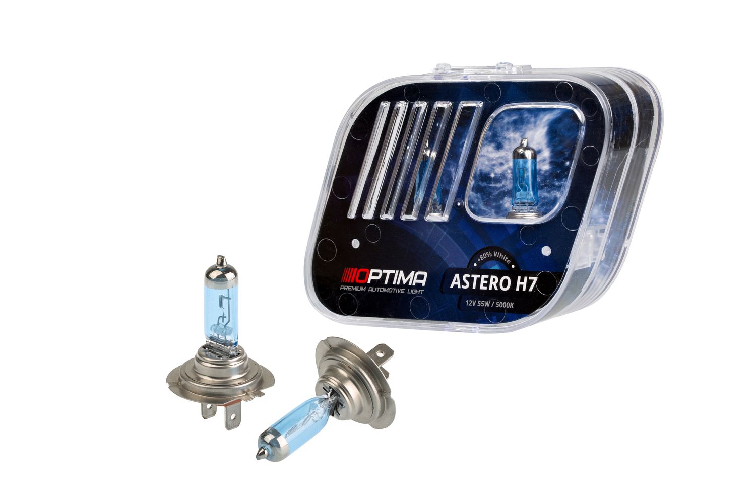 Галогенная лампа Optima Astero H7 +80% White 5000K, 12V, 55W (№ HASH7) Галогенная лампа Optima Astero H7 +80% White 5000K, 12V, 55W (№ HASH7)