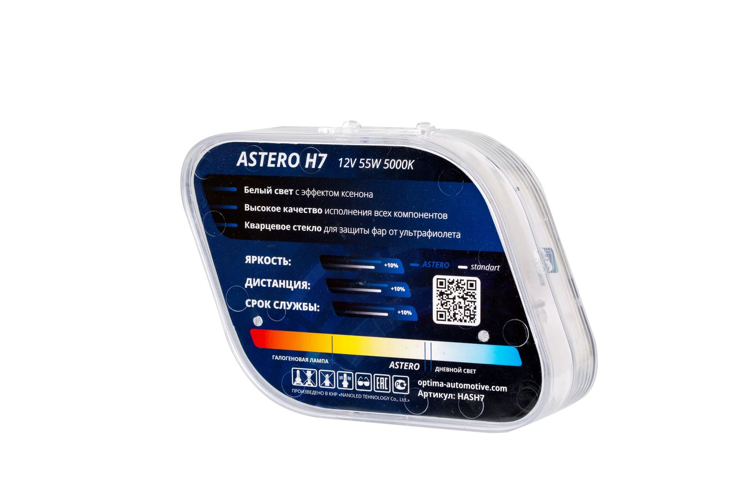 Галогенная лампа Optima Astero H7 +80% White 5000K, 12V, 55W (№ HASH7) Галогенная лампа Optima Astero H7 +80% White 5000K, 12V, 55W (№ HASH7)