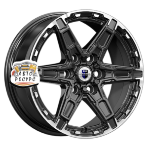 K&K 8x18/6x114,3 ET42 D66,1 Дистрикт (КС1159) черный бриллиант